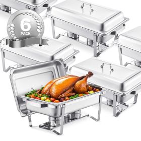 8 Qt 6 Pack Rectangle Chafing Dish Buffet Set Full Size Pan Stainless Steel 8 Qt 6 Pack Rectangle Chafing Dish Buffet Set Full Size Pan Stainless Steel